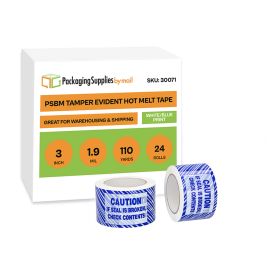 Blue Tamper Evident Hot Melt Tape 24 Qty