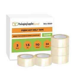 Clear Hot Melt Carton Sealing Tape 24 Qty 1.5 Mil