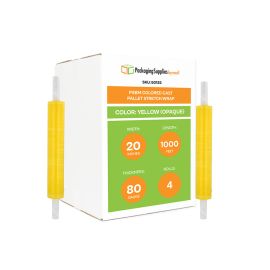 Colored Cast Pallet Stretch Wrap Yellow Opaque 4 Qty