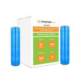 Colored Cast Pre Stretched Hand Stretch Wrap Blue Tinted 4 Qty