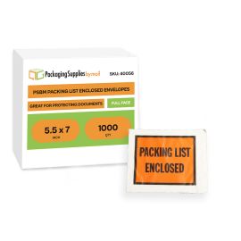 Full Face Packing List Envelopes 1000 Qty 5.5 Inch x 7 Inch