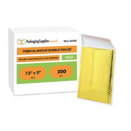 Glamour Bubble Mailers Metallic Gold 7.5 Inch