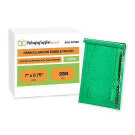 Glamour Bubble Mailers Metallic Green 7 Inch