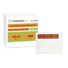 Panel Face Packing List Envelopes 1000 Qty 4.5 Inch x 6 Inch