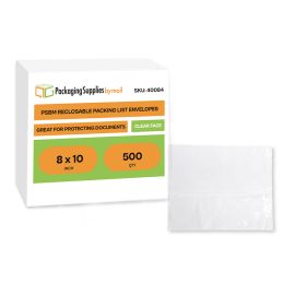 Reclosable Packing List Envelope 500 Qty 8 Inch x 10 Inch