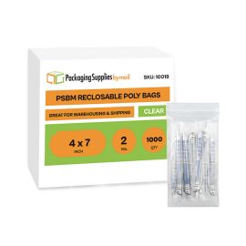 Reclosable Poly Bags 1000 Qty 4 x 7 Inch